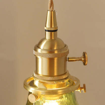 Retro Short Cylinder Wavy Glass Pendant Light -Homdiy