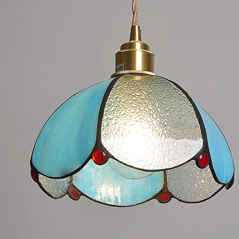 Homdiy Vintage Tiffany Colored Glass Dome Pendant Light | Bauhaus