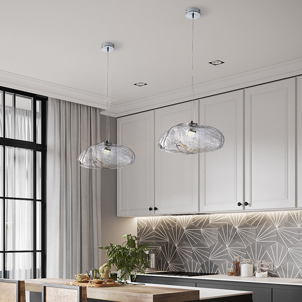 Minimalist Blown Glass Bubble Pendant Light -Homdiy