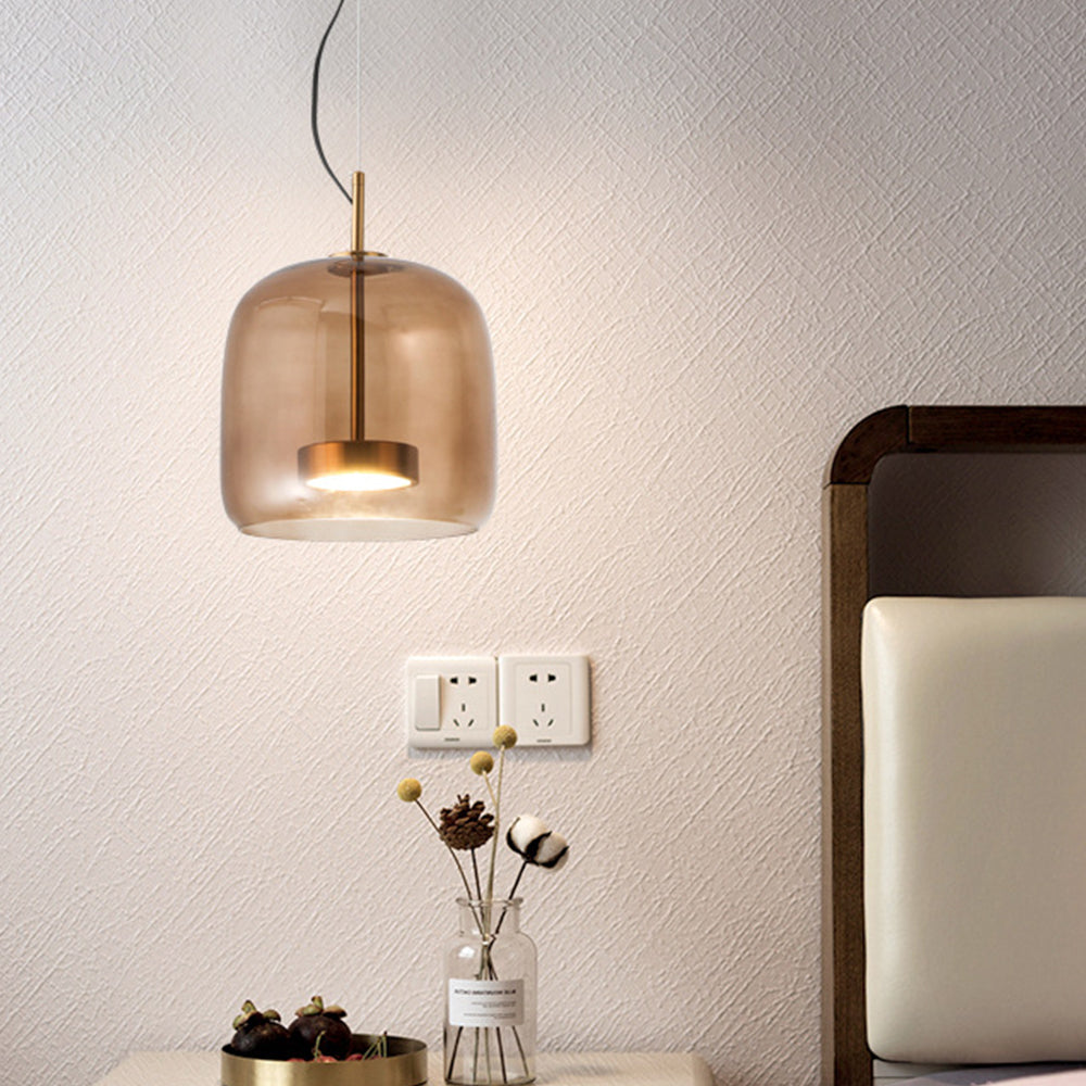 Modern Long Smoked Glass LED Pendant Light -Homdiy