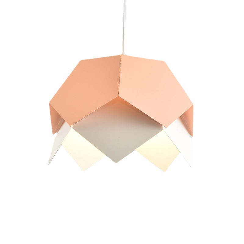 Folding Paper Color Iron Pendant Light for Bedroom Bedside -Homdiy