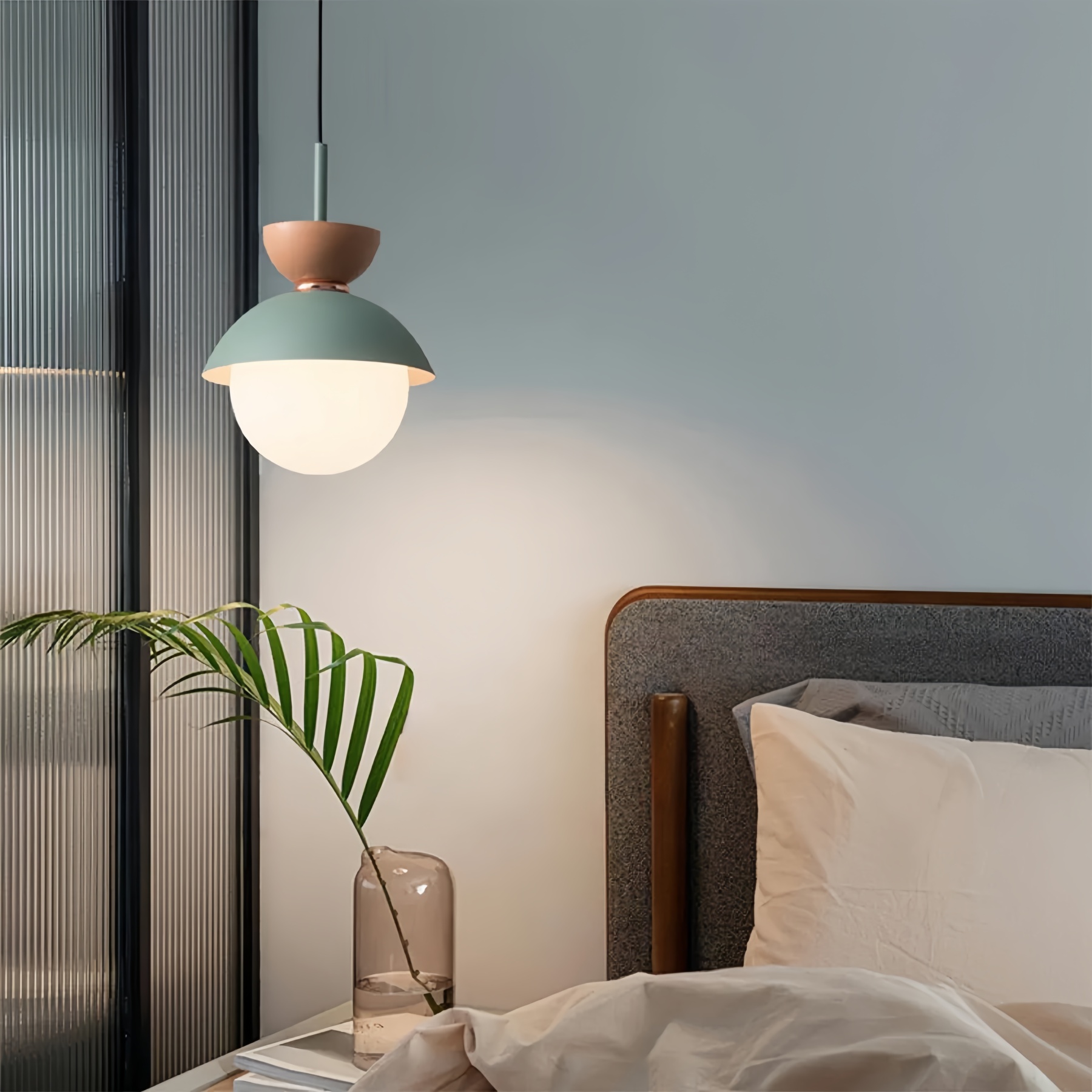 Nordic Colorful Glass Iron Dining Room Pendant Light