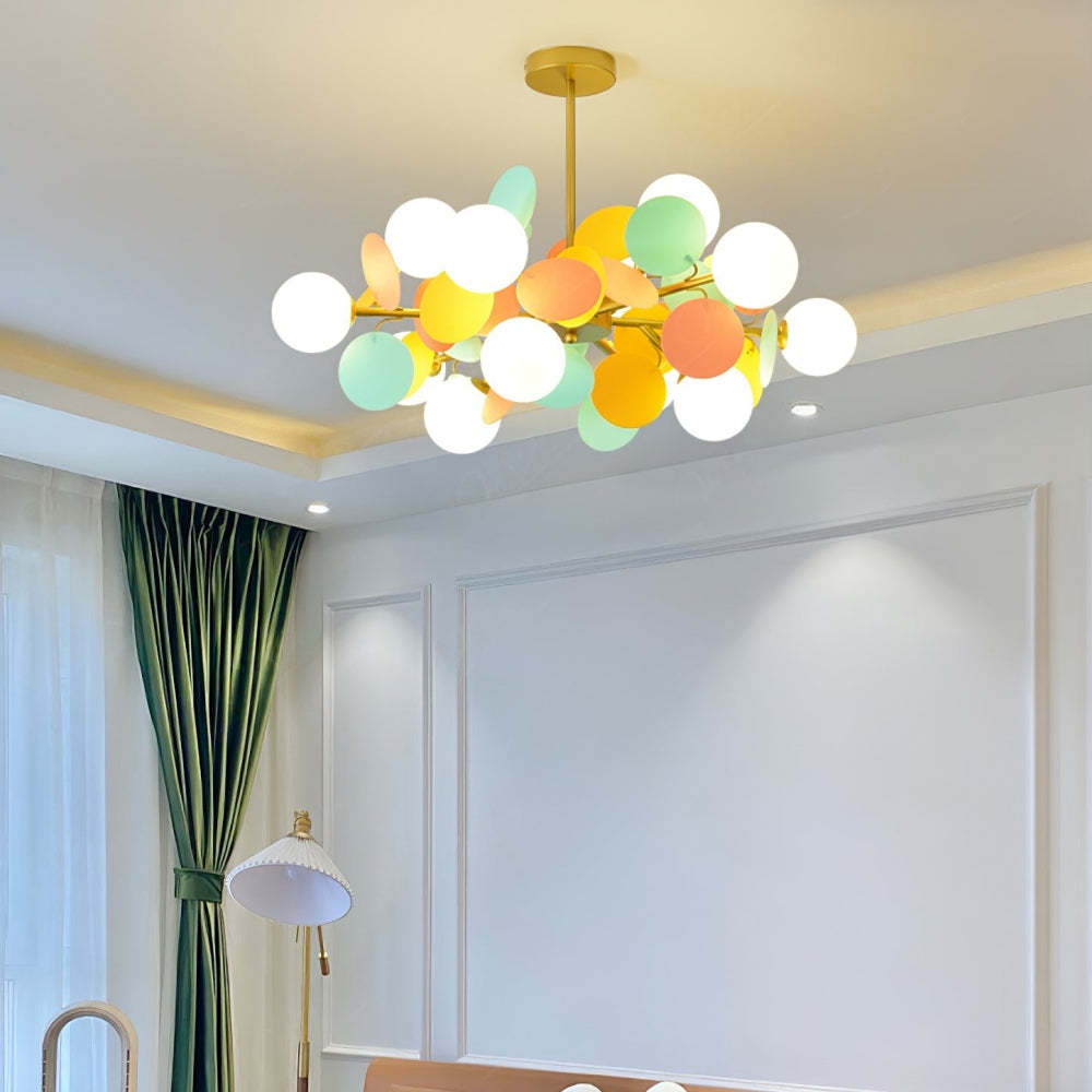 Design Multicolored Flower Branch Chandelier for Living Room -Homdiy