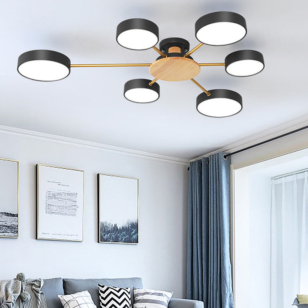Modern Multi-Bulb Round LED Ceiling Light for Bedroom