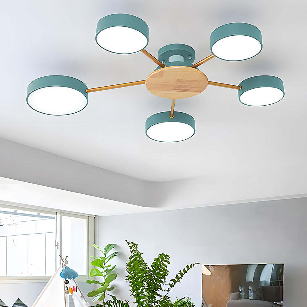 Modern Multi-Bulb Round LED Ceiling Light for Bedroom