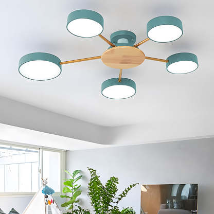 Modern Multi-Bulb Round LED Ceiling Light for Bedroom