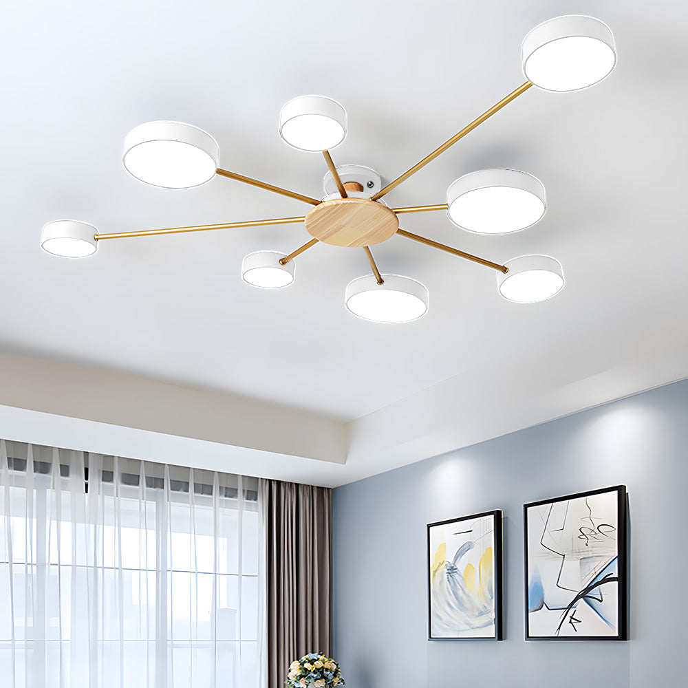 Modern Multi-Bulb Round LED Ceiling Light for Bedroom