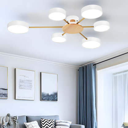 Modern Multi-Bulb Round LED Ceiling Light for Bedroom