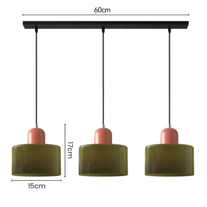 Contemporary 3-Heads Glass Pendant Light For Kitchen