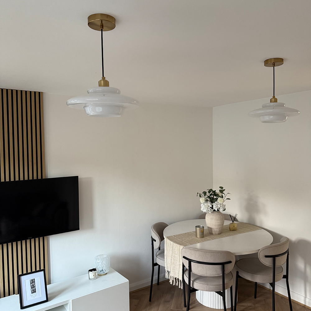 Art Milk White Cloud Glass Pendant Light