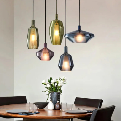 Modern Colorful Glass Pendant Lamp for Dining Table