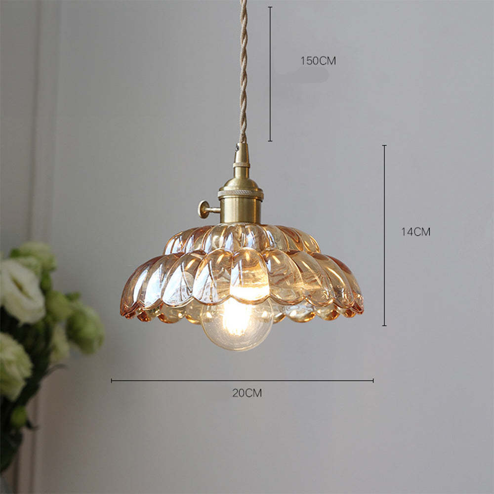 Vintage Clear Petal Glass Pendant Light -Homdiy