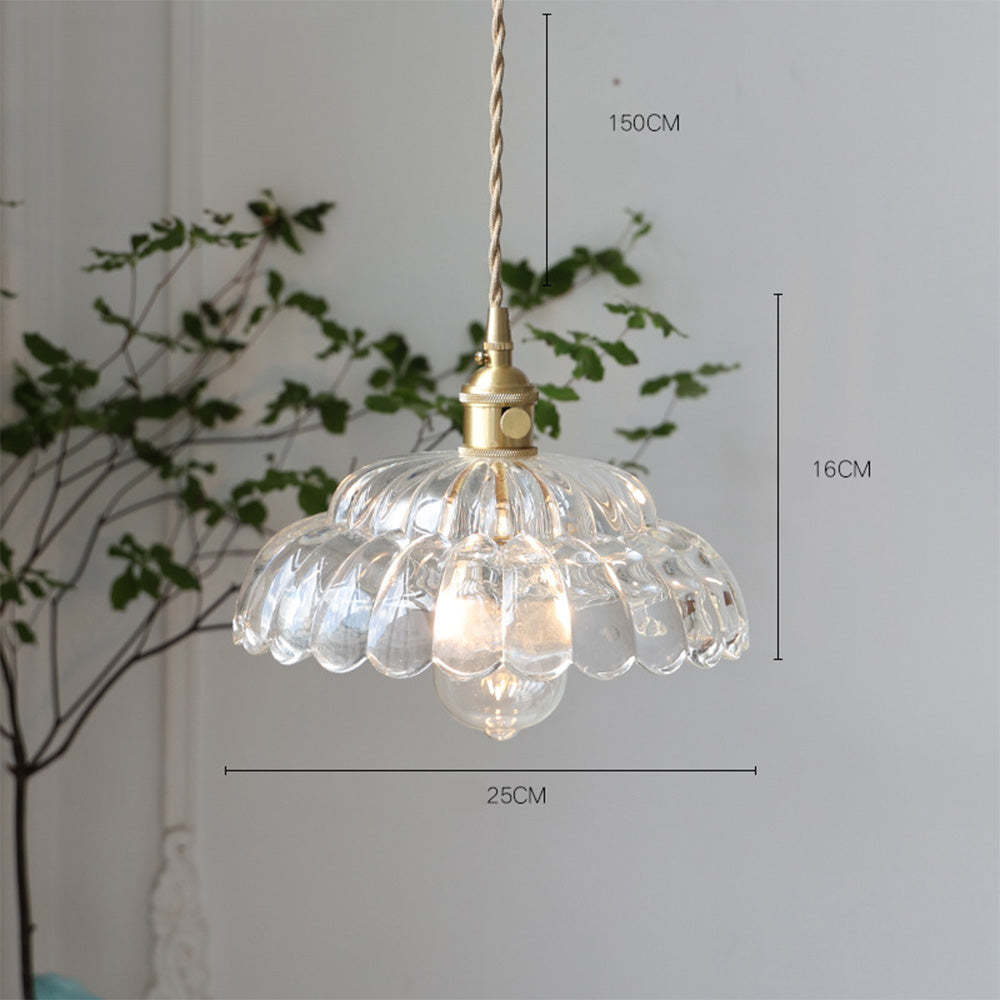 Vintage Clear Petal Glass Pendant Light -Homdiy