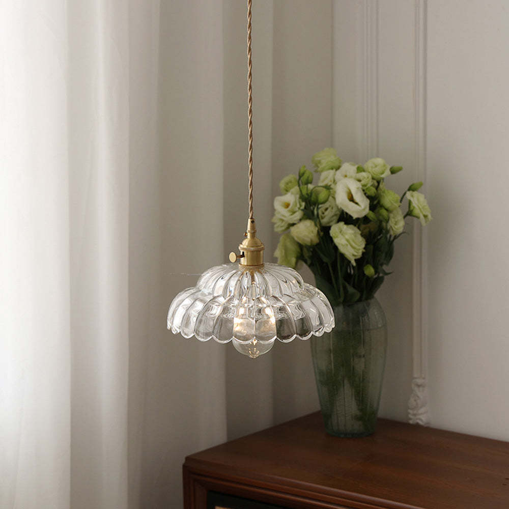 Vintage Clear Petal Glass Pendant Light -Homdiy
