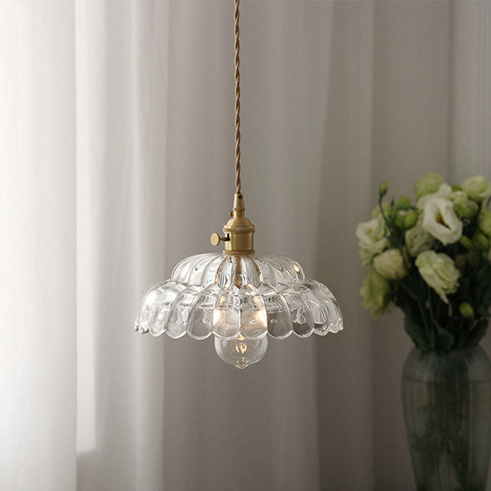 Vintage Clear Petal Glass Pendant Light -Homdiy