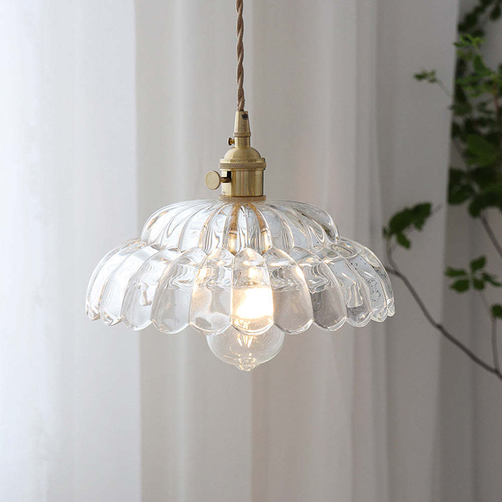 Vintage Clear Petal Glass Pendant Light -Homdiy
