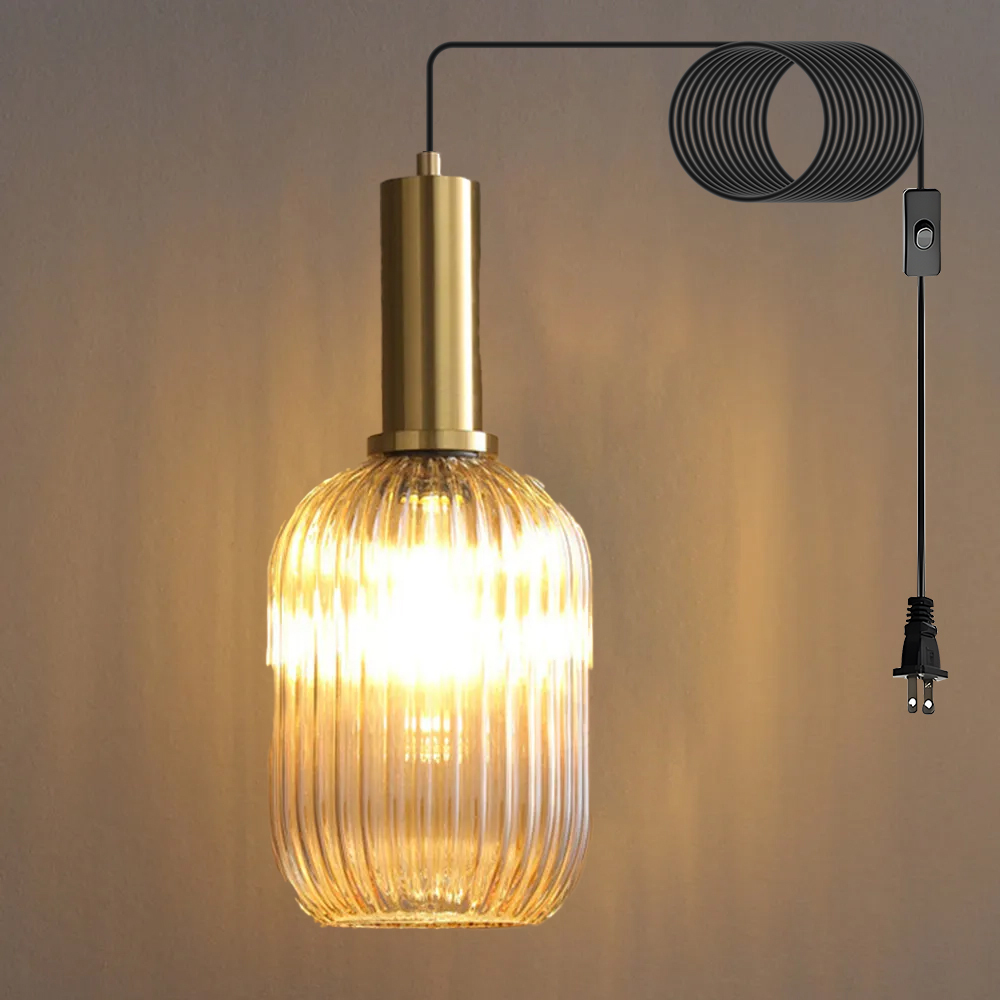 Retro Lantern Shape Stained Glass Pendant Light