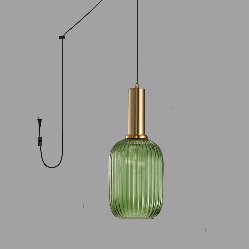 Retro Lantern Shape Stained Glass Pendant Light