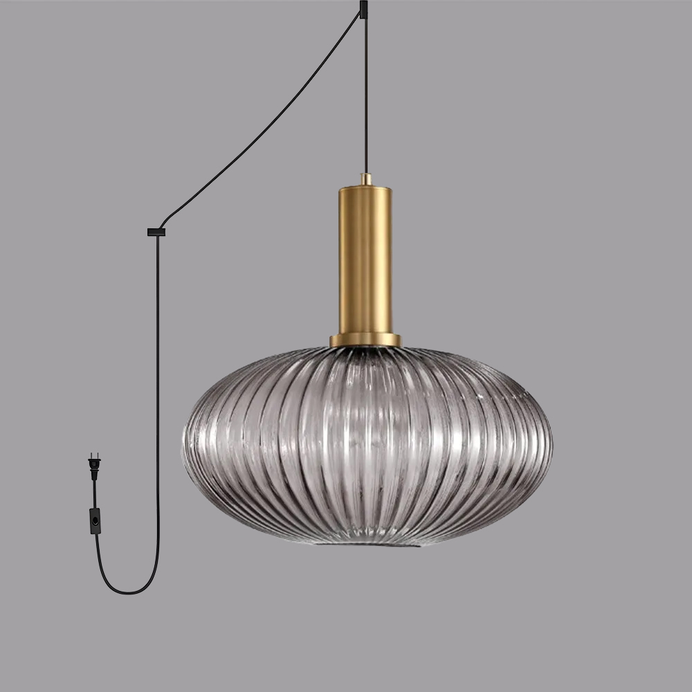 Retro Lantern Shape Stained Glass Pendant Light