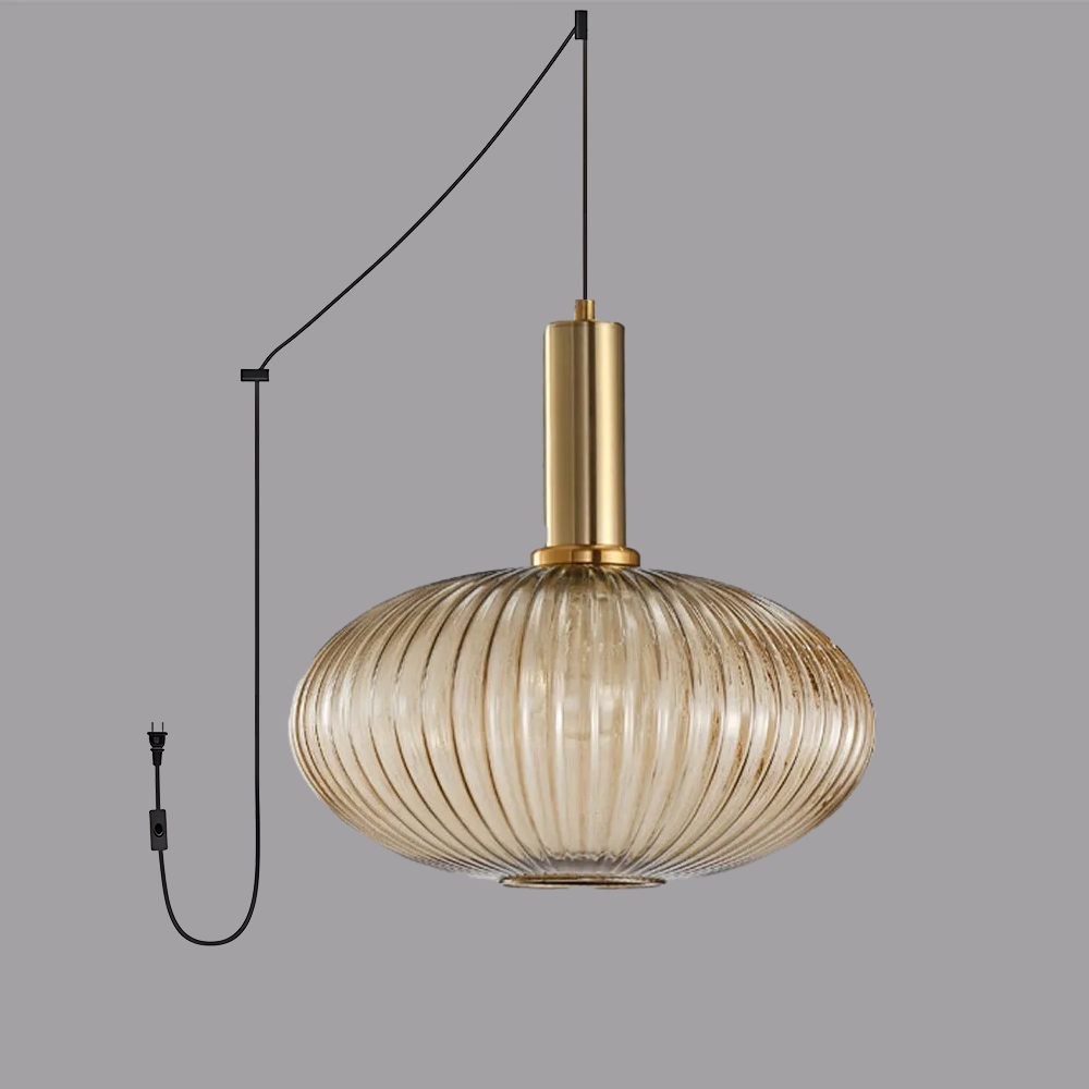 Retro Lantern Shape Stained Glass Pendant Light