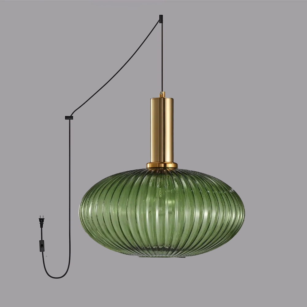 Retro Lantern Shape Stained Glass Pendant Light