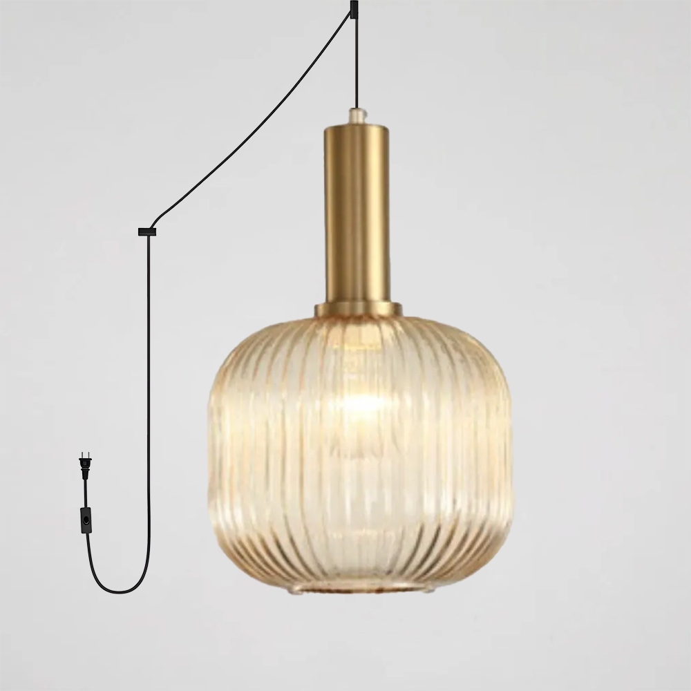 Retro Lantern Shape Stained Glass Pendant Light