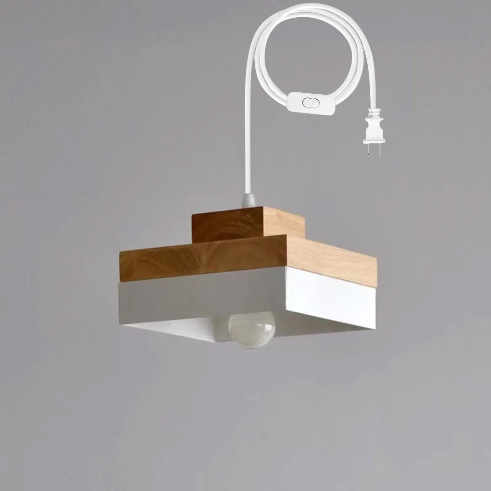 Medieval Plug-in Solid Wood Pendant Hanging Light