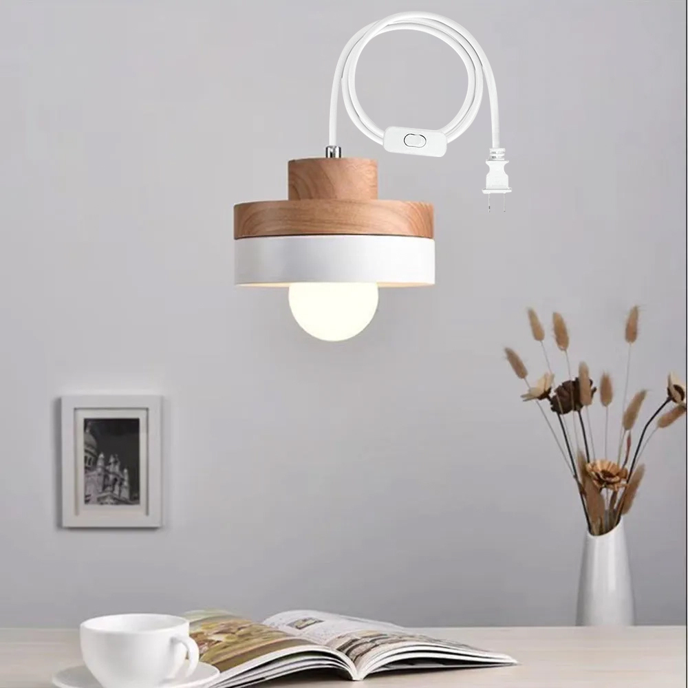 Medieval Plug-in Solid Wood Pendant Hanging Light