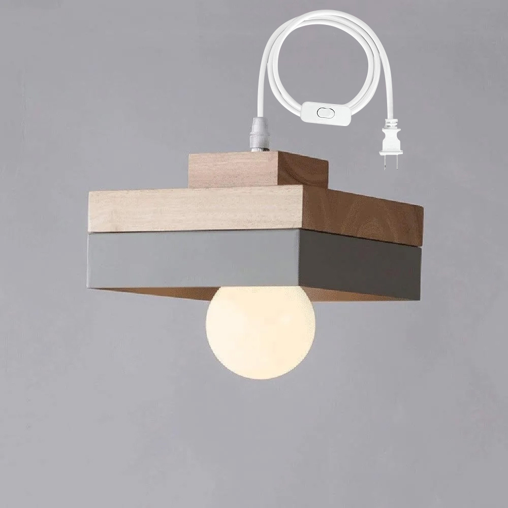 Medieval Plug-in Solid Wood Pendant Hanging Light