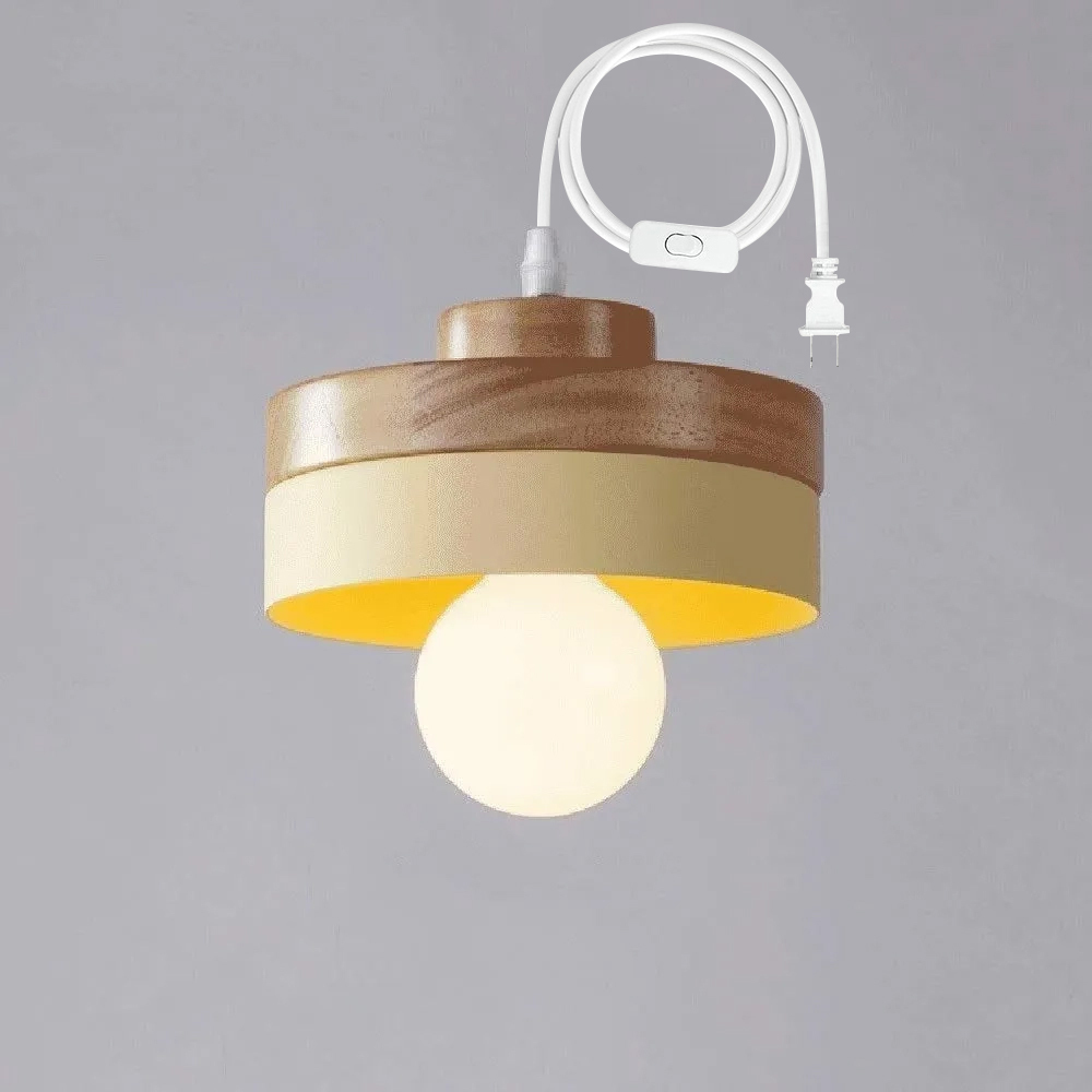 Medieval Plug-in Solid Wood Pendant Hanging Light