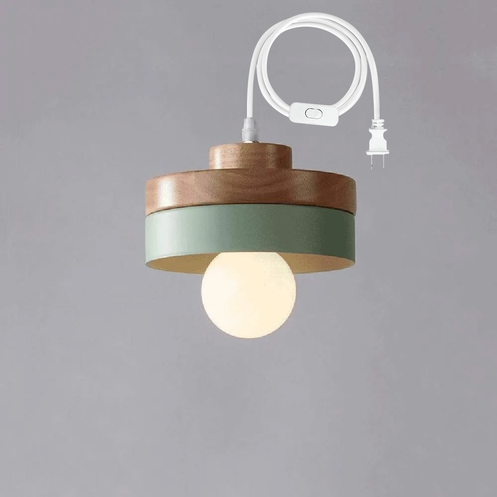 Medieval Plug-in Solid Wood Pendant Hanging Light