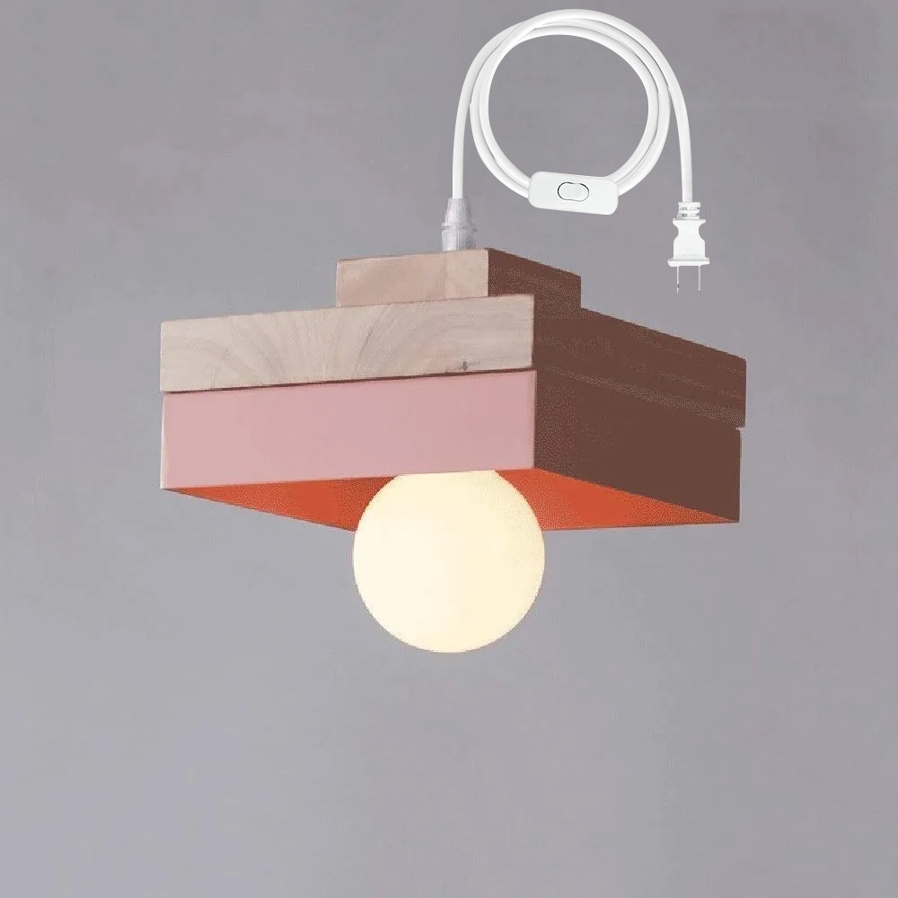 Medieval Plug-in Solid Wood Pendant Hanging Light