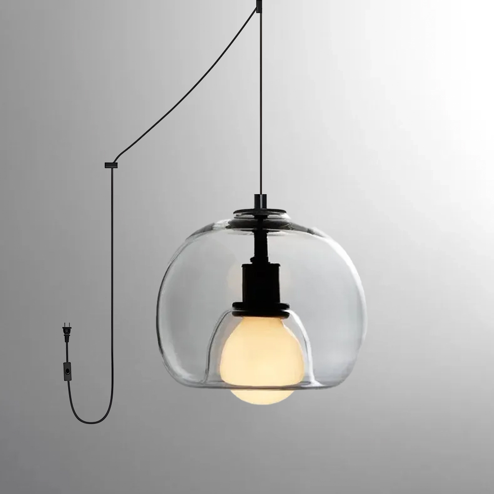Handblown Glass Orb Pendant Light