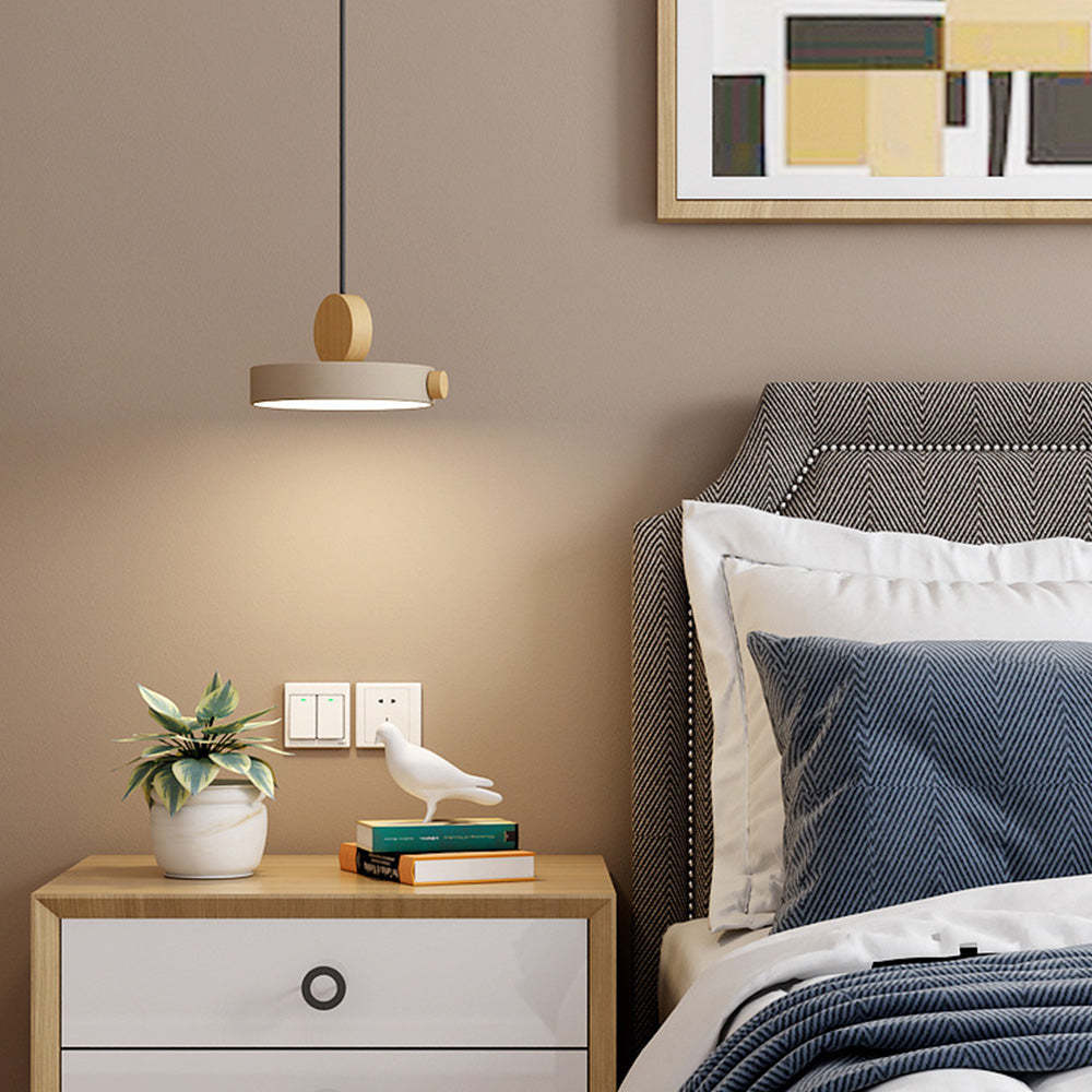 Contemporary Simplistic Macaroon Wood Pendant Light -Homdiy