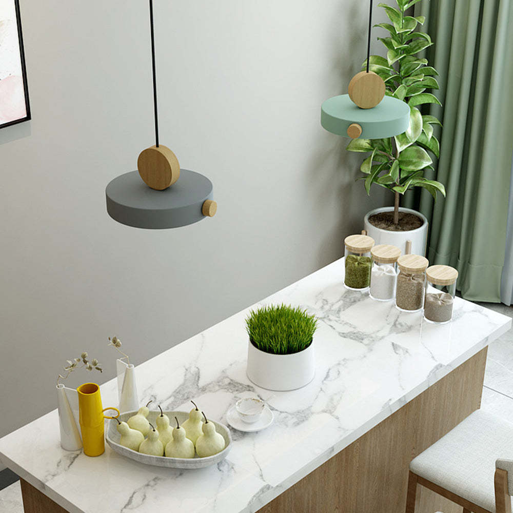 Contemporary Simplistic Macaroon Wood Pendant Light -Homdiy