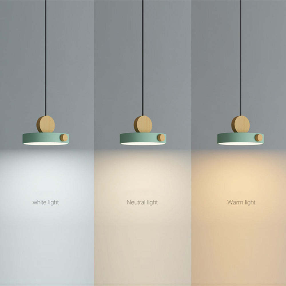 Contemporary Simplistic Macaroon Wood Pendant Light -Homdiy