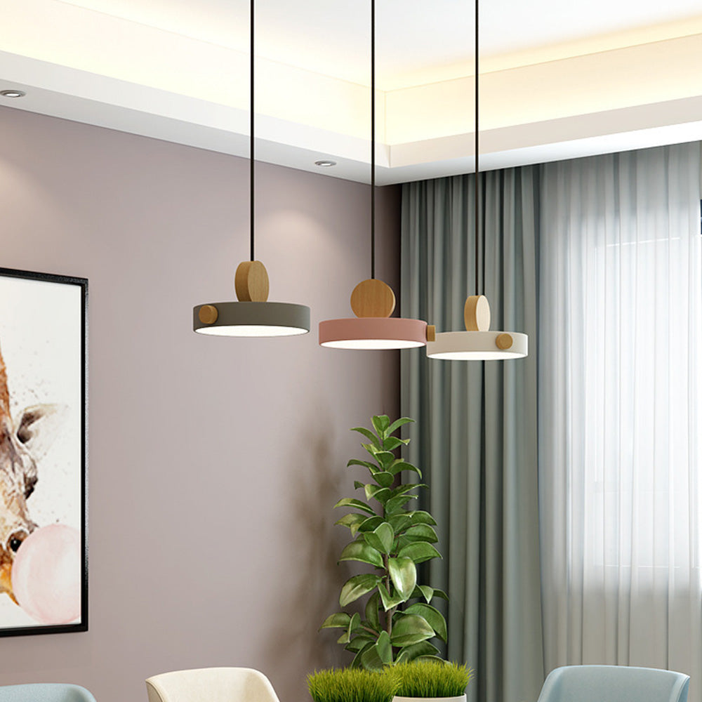 Contemporary Simplistic Macaroon Wood Pendant Light -Homdiy