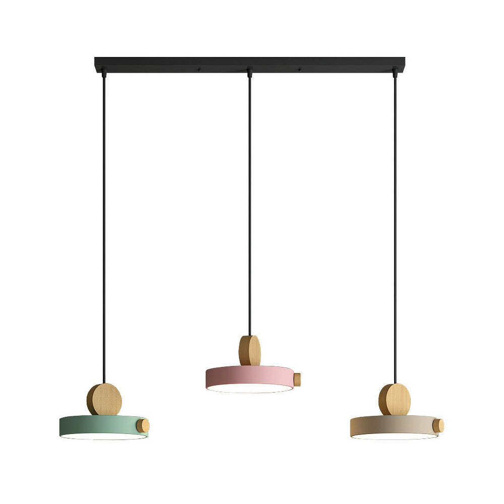 Contemporary Simplistic Macaroon Wood Pendant Light -Homdiy
