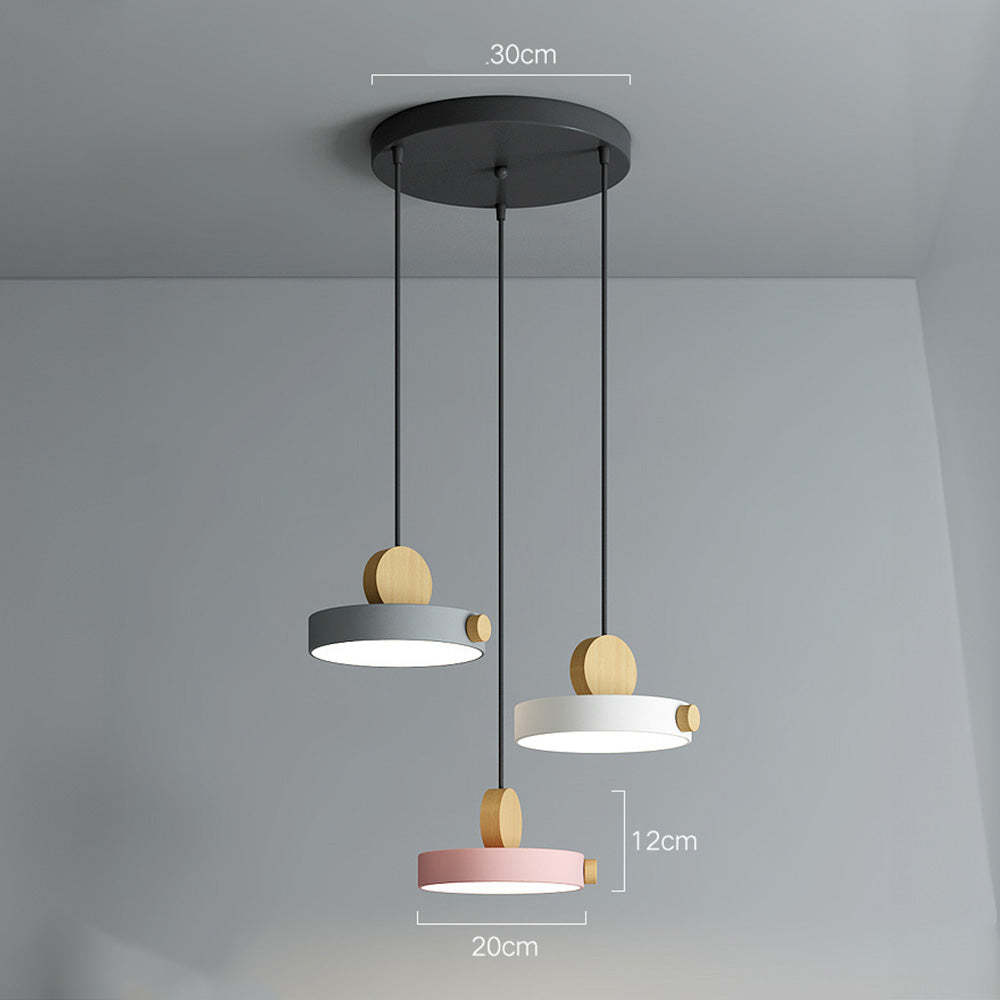 Contemporary Simplistic Macaroon Wood Pendant Light -Homdiy