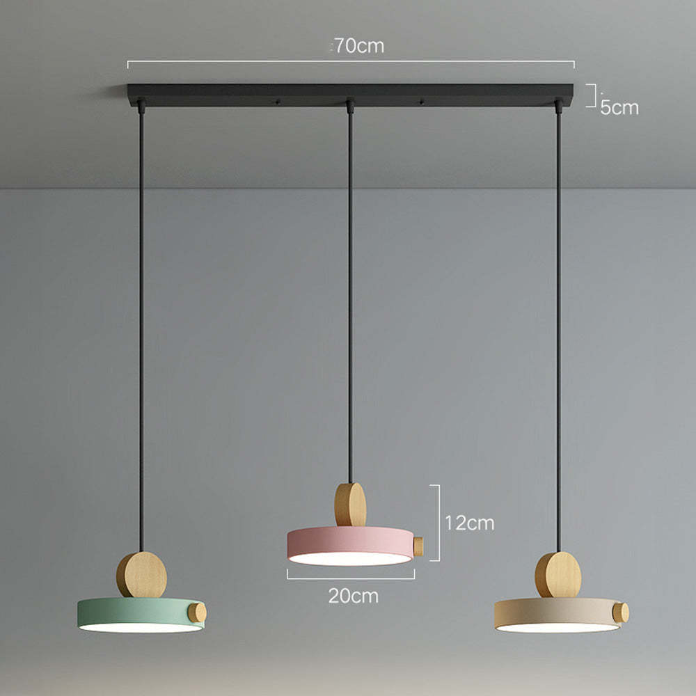 Contemporary Simplistic Macaroon Wood Pendant Light -Homdiy