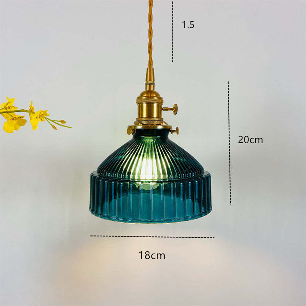 Nordic Retro Brass Glass Pendant Lamp -Homdiy