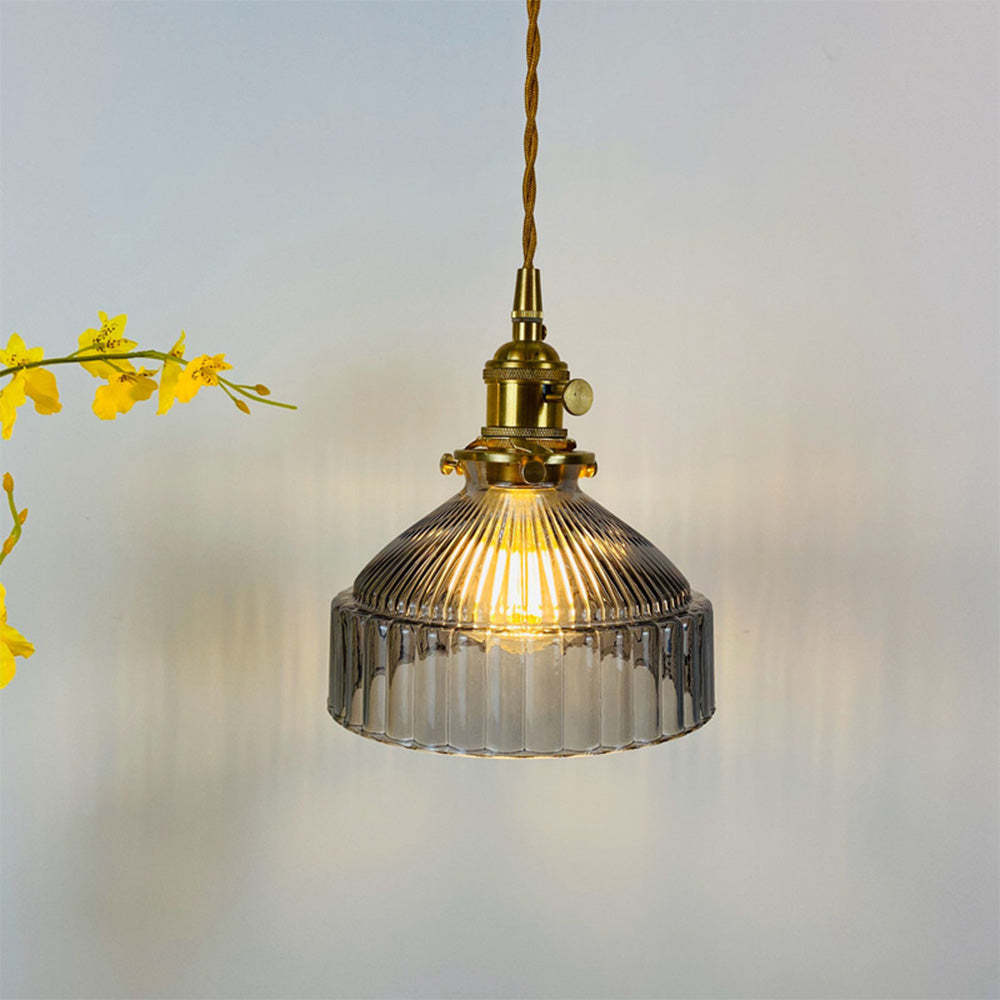 Nordic Retro Brass Glass Pendant Lamp -Homdiy