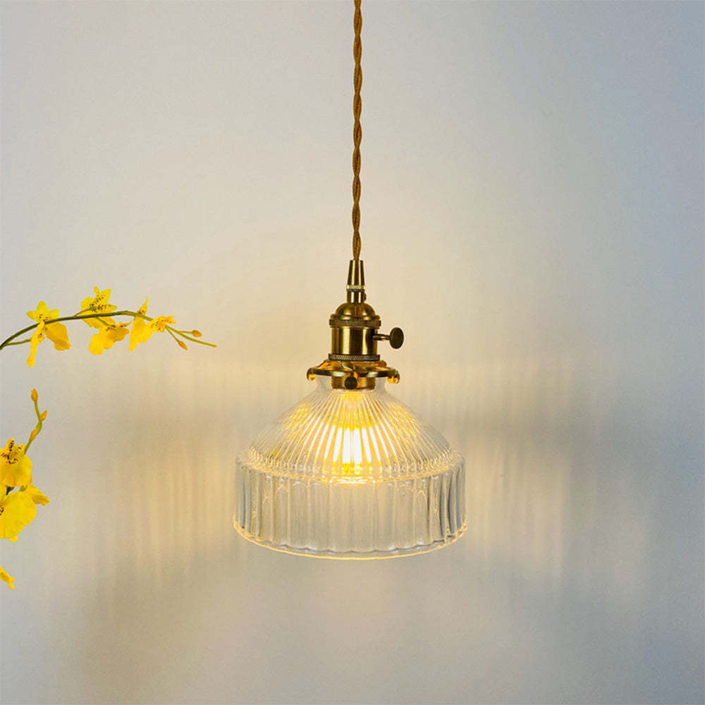 Nordic Retro Brass Glass Pendant Lamp -Homdiy
