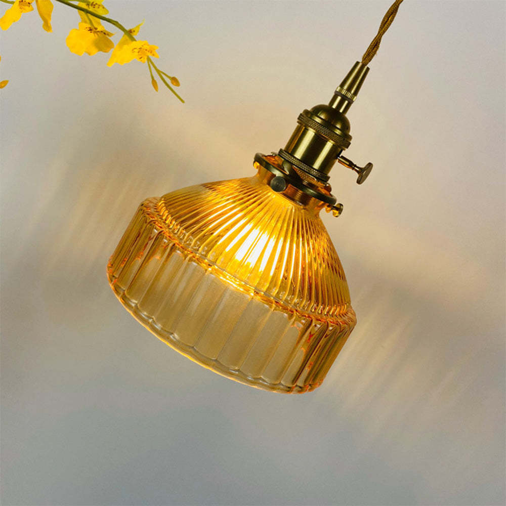 Nordic Retro Brass Glass Pendant Lamp -Homdiy
