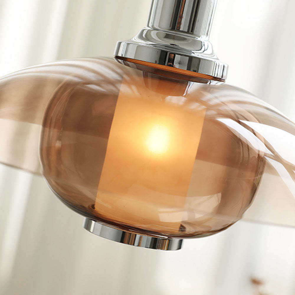 Scandinavian Flying Saucer Cognac Pendant Light -Homdiy
