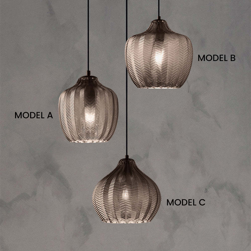 Nordic Wavy Glass Shaded Single Head Pendant Light -Homdiy