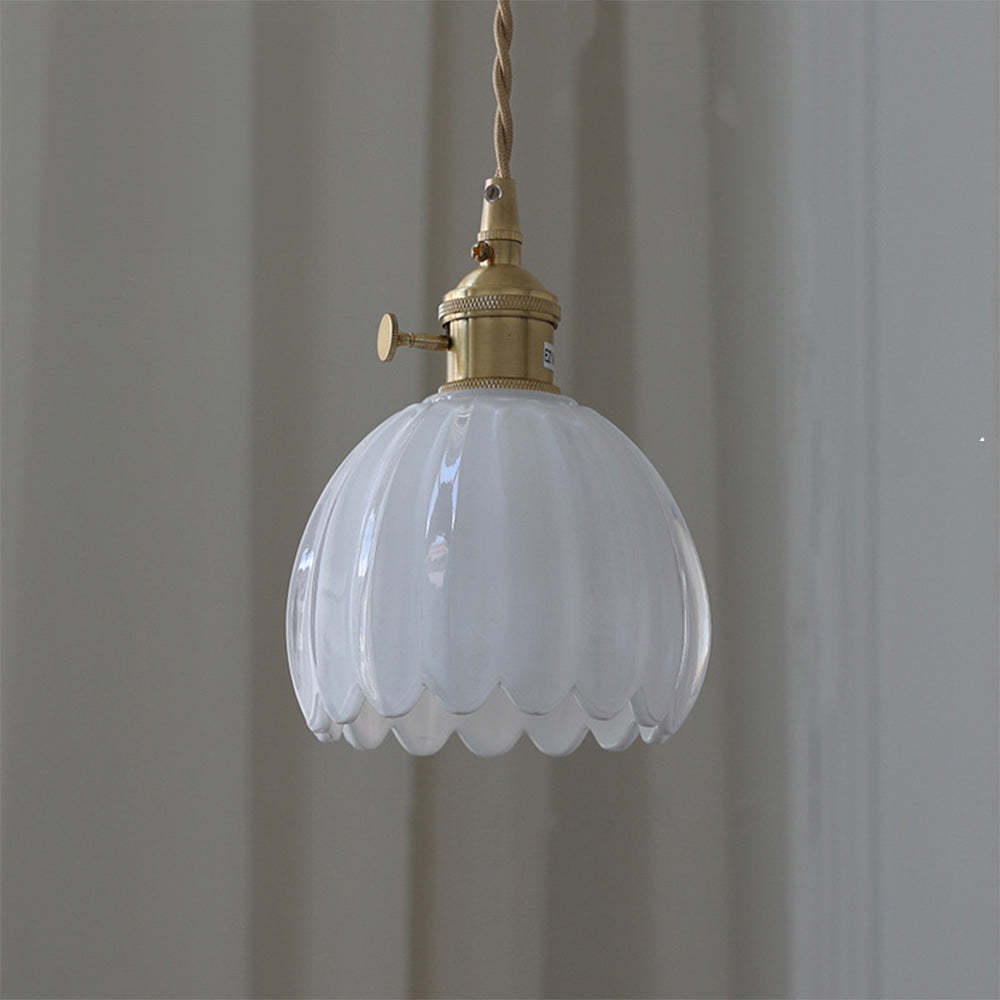 Retro Flower Glass Pendant Light -Homdiy