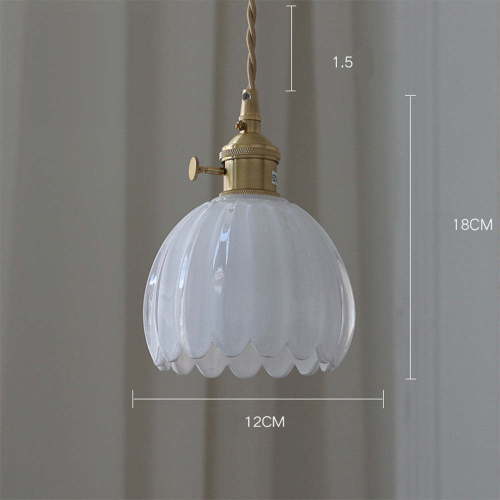 Retro Flower Glass Pendant Light -Homdiy
