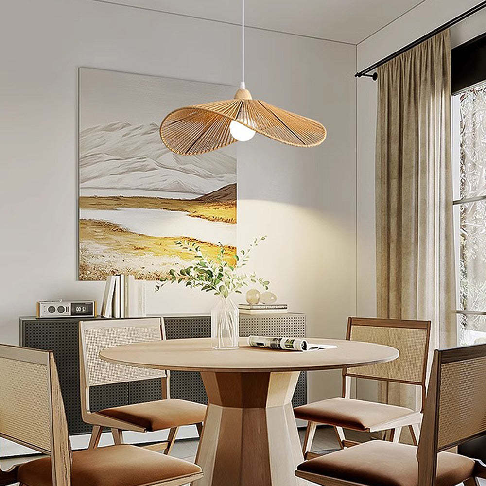 Natural Woven Simple Pendant Light -Homdiy