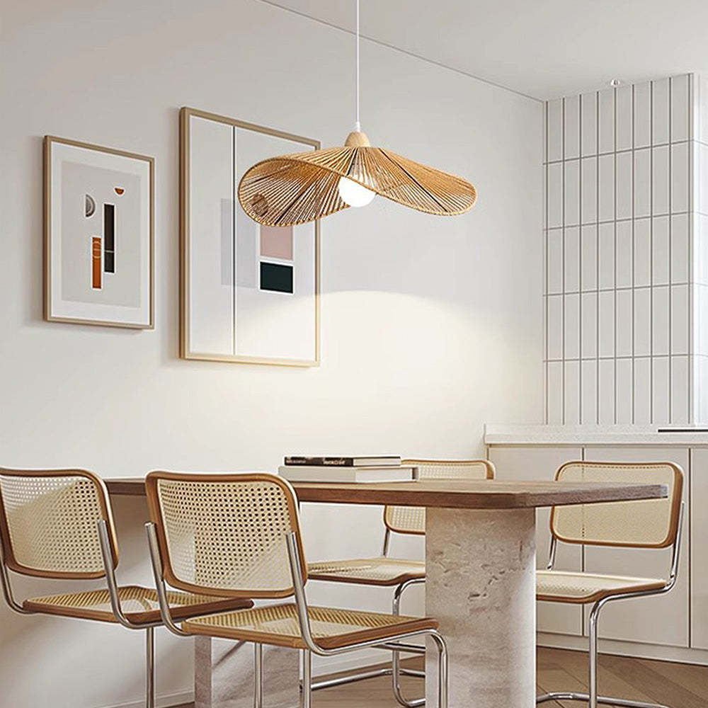 Natural Woven Simple Pendant Light -Homdiy